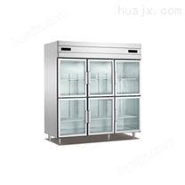 厨房六门立式不锈钢玻璃门冷柜